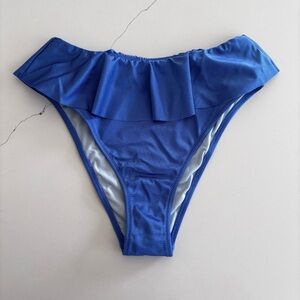 Blue Ruffled Women's Swim Bottom
